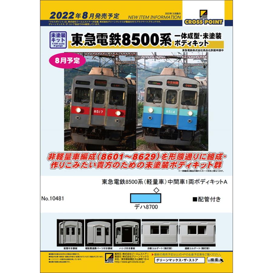 クロスポイント 10481 東急電鉄8500系（軽量車）中間車1両ボディキット