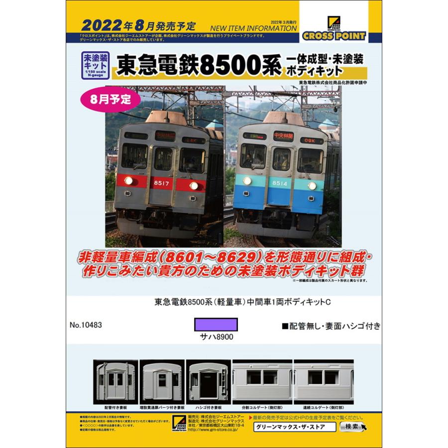 クロスポイント 10483 東急電鉄8500系（軽量車）中間車1両ボディキット