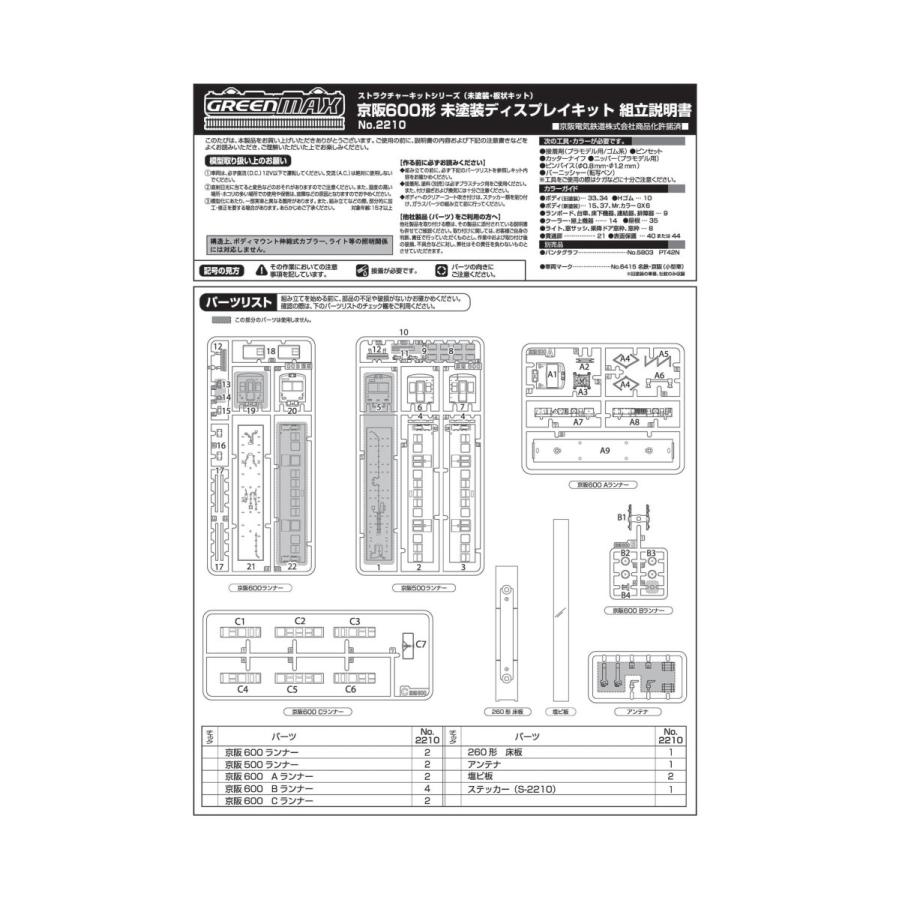 グリーンマックス 2210 京阪600形 未塗装ディスプレイモデル