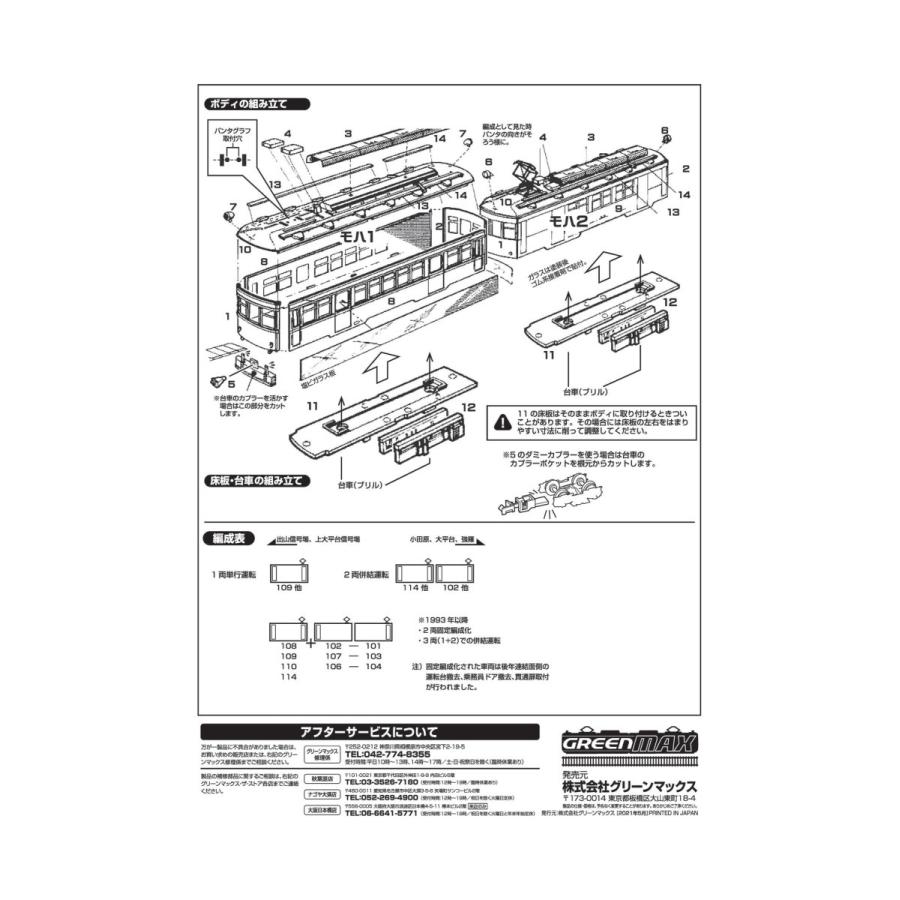 グリーンマックス 2212 箱根登山鉄道旧型車 モハ1+モハ2