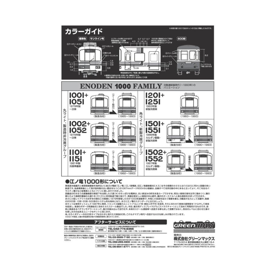 グリーンマックス 2213 江ノ電1000形タイプ 2両入り｜gm-store-web｜06