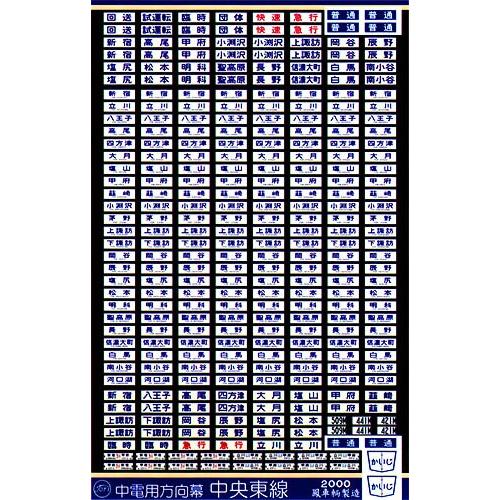鳳車輛製造 315 中電用方向幕 (中央東線) : グリーンマックス