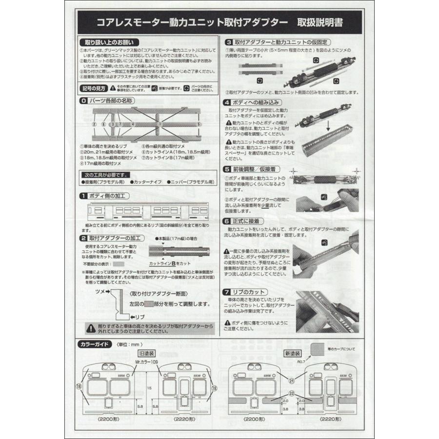 グリーンマックス 448 小田急2200(2220)形 2両編成セット（未塗装