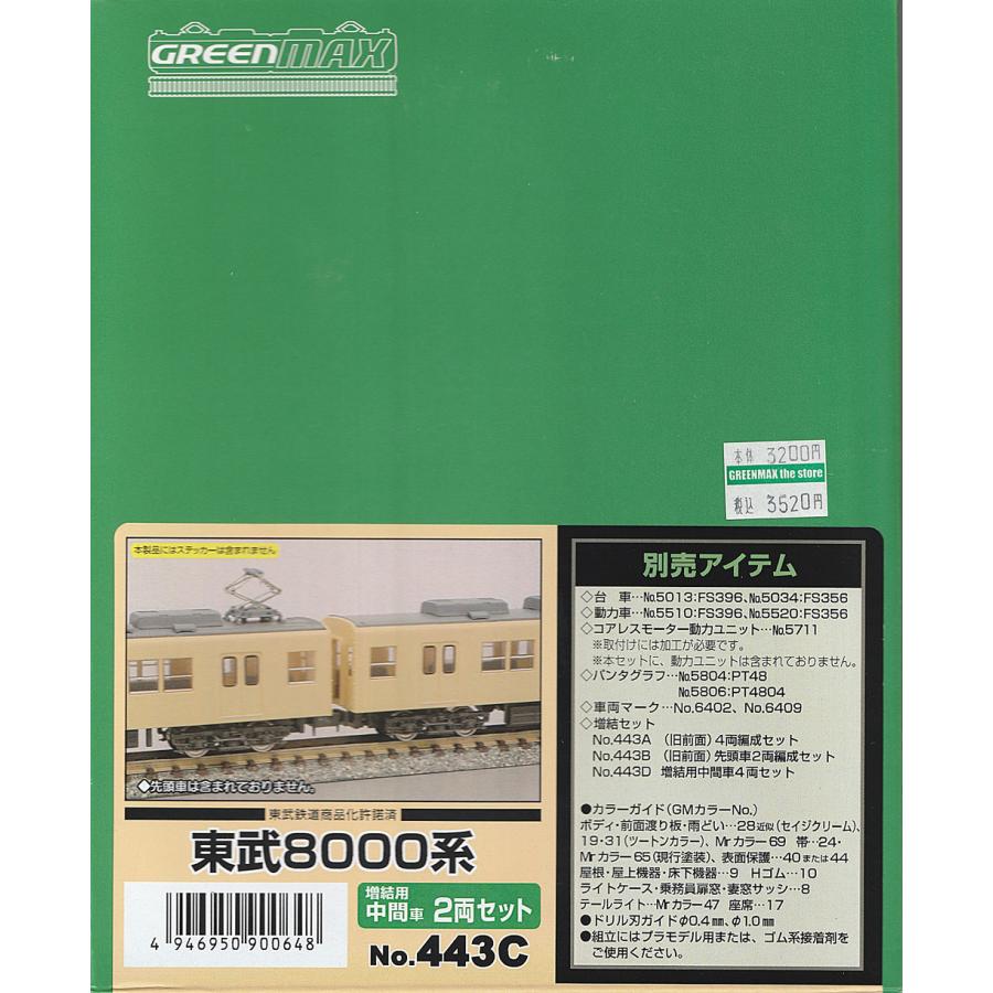 グリーンマックス 東武8000系増結用2両セット3点 グリーンマックス