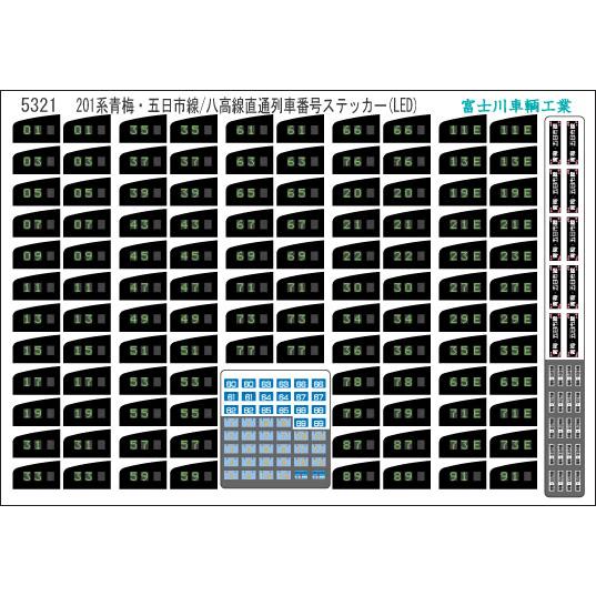富士川車輛工業 201系青梅・五日市線/八高線直通列車番号(LED