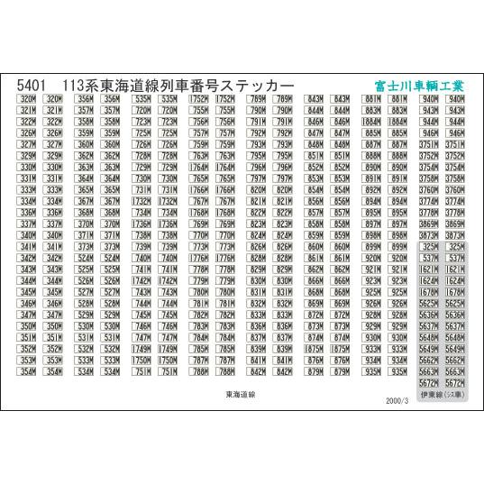 富士川車輛工業 113系東海道線列車番号 : グリーンマックス・ザ