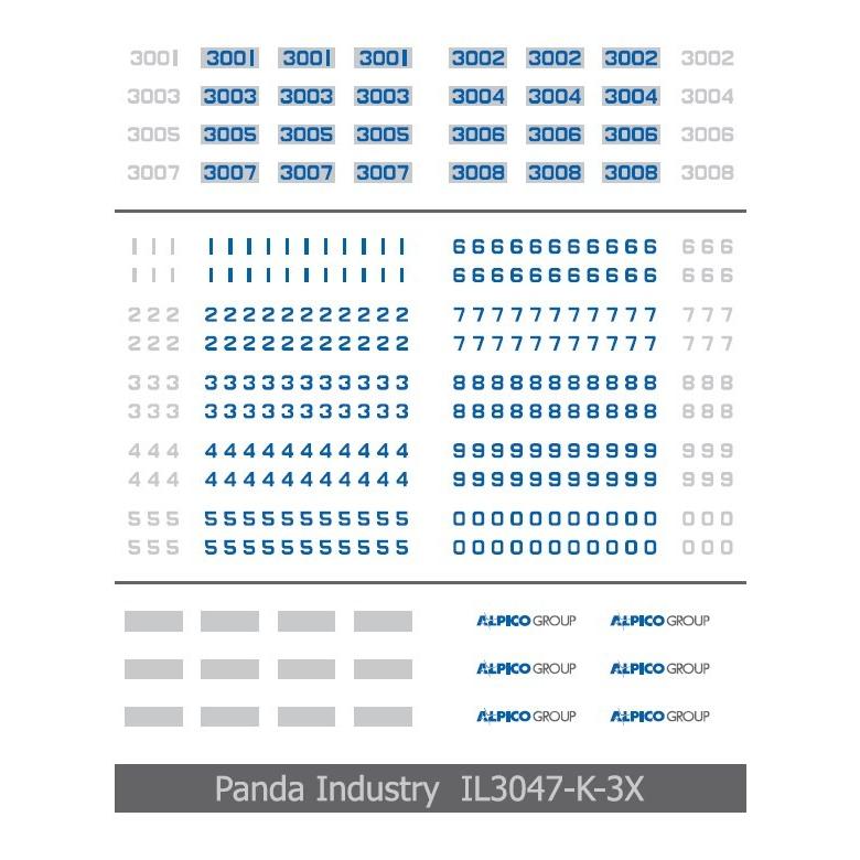 ぱんなこったページ パンダ工業 IL3047-K アルピコ交通3000系用 インレタセット : グリーン