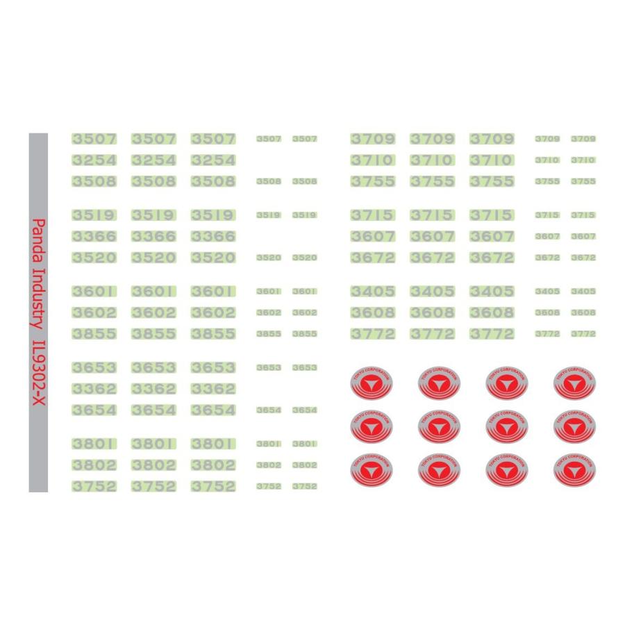 パンダ工業 IL9302-X T.K.K. 旧型車用 車番インレタ［II］GMキット用 B