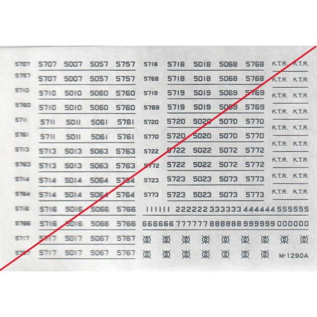 グリーンマックス M-1290A 京王初代5000系 4R用車番インレタ 1枚入