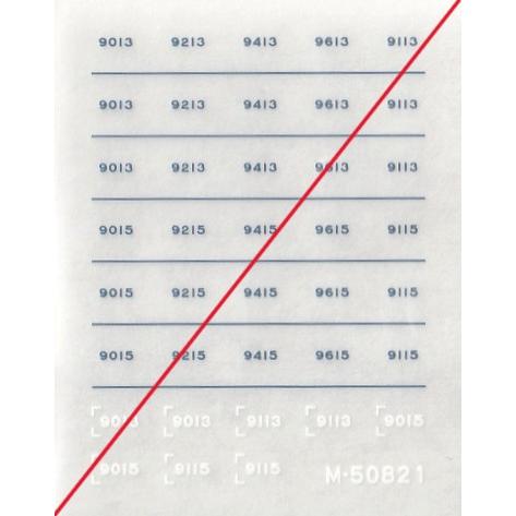 グリーンマックス M-50821 東急9000系車番インレタ 1枚入 : グリーン