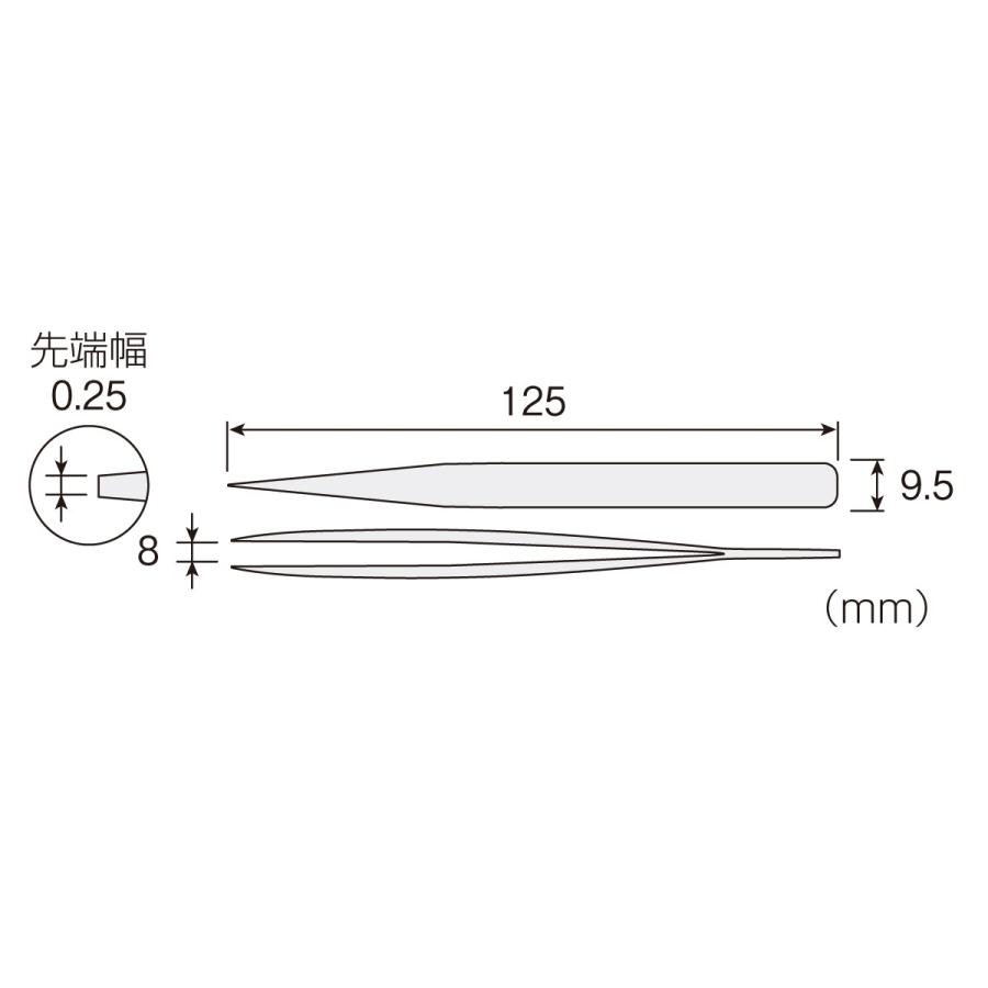 P-894 ピンセット(先端幅0.25mm) : グリーンマックス・ザ