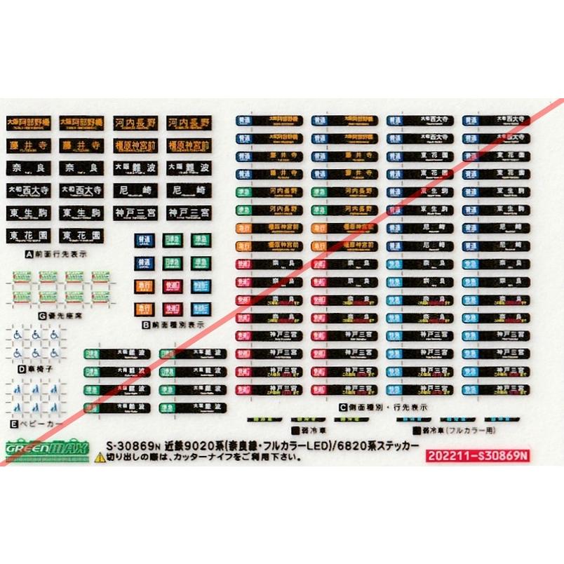 グリーンマックス S-30869 近鉄9020系(奈良線・フルカラーLED/6820系
