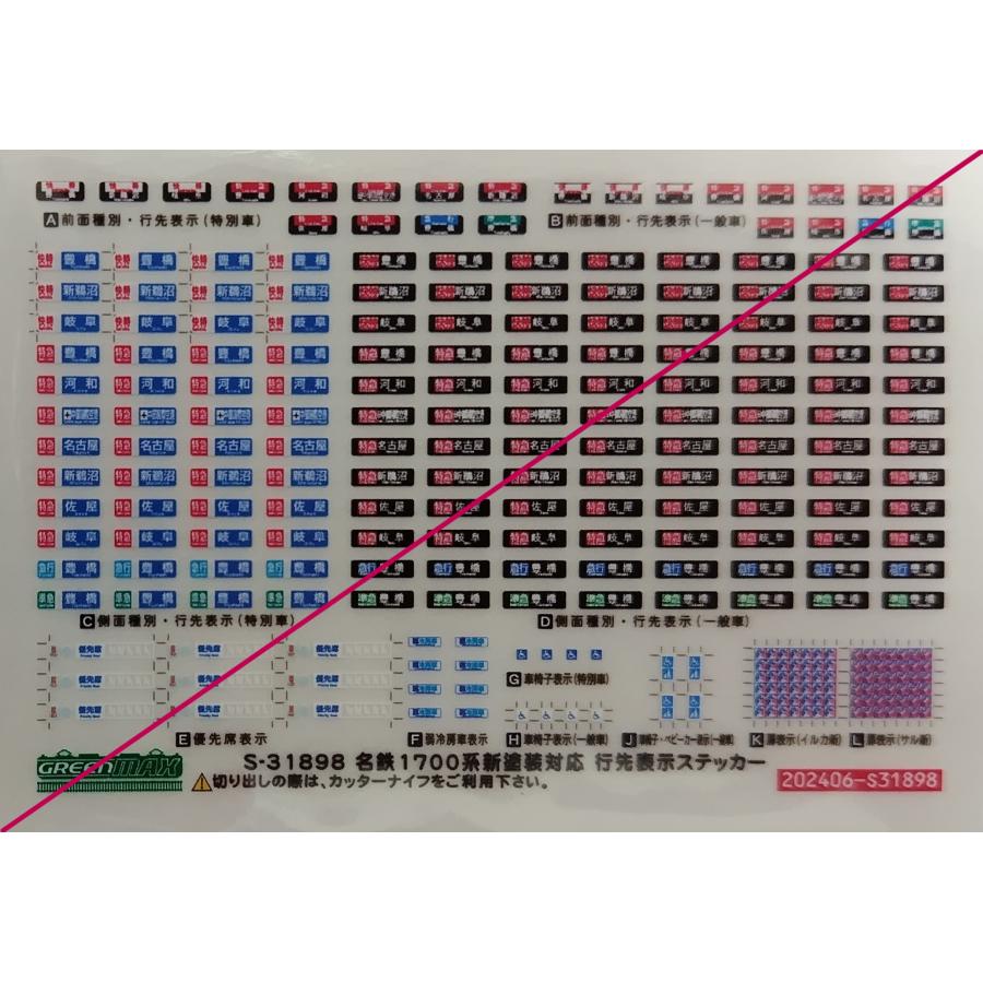 原寸大ECBプレートステッカー入り！ 名鉄　3500系30周年記念セット グリーンマックス S-31654 名鉄1200系リニューアル車ステッカー