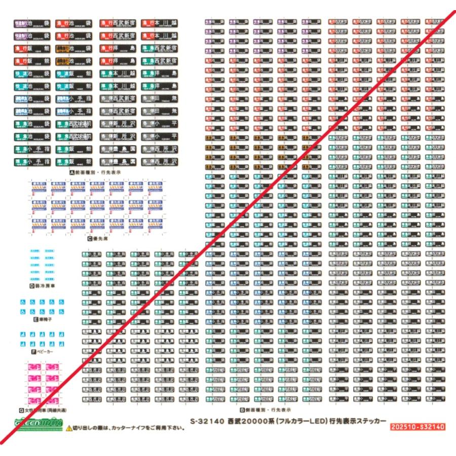 グリーンマックス S-32140 西武20000系（フルカラーLED）行先表示