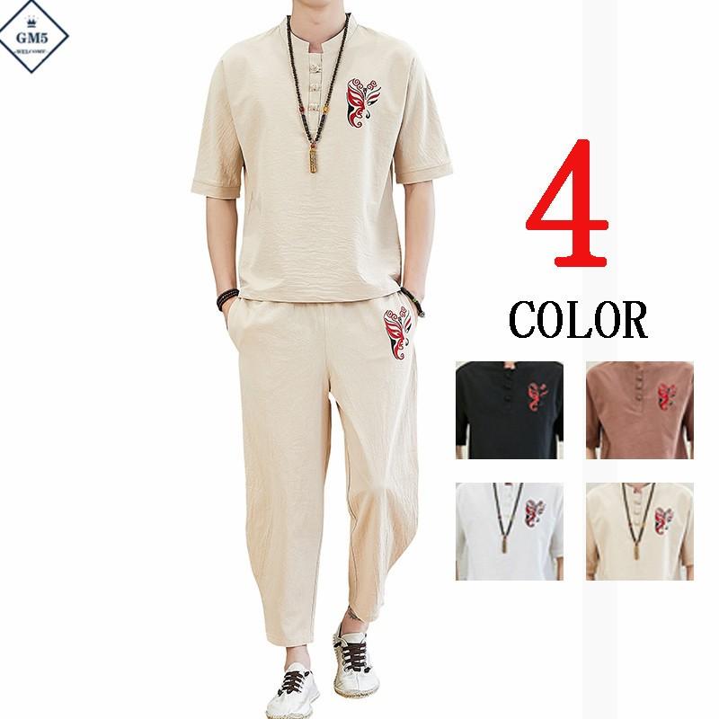 綿麻上下 部屋着 メンズ 綿麻 スタンドカラー アロハ 上下 セットアップ メンズ 夏 上下 半袖 夏物 涼しい 7分丈上下セット ルームウェア 速乾 Ggt8 Gm5 通販 Yahoo ショッピング