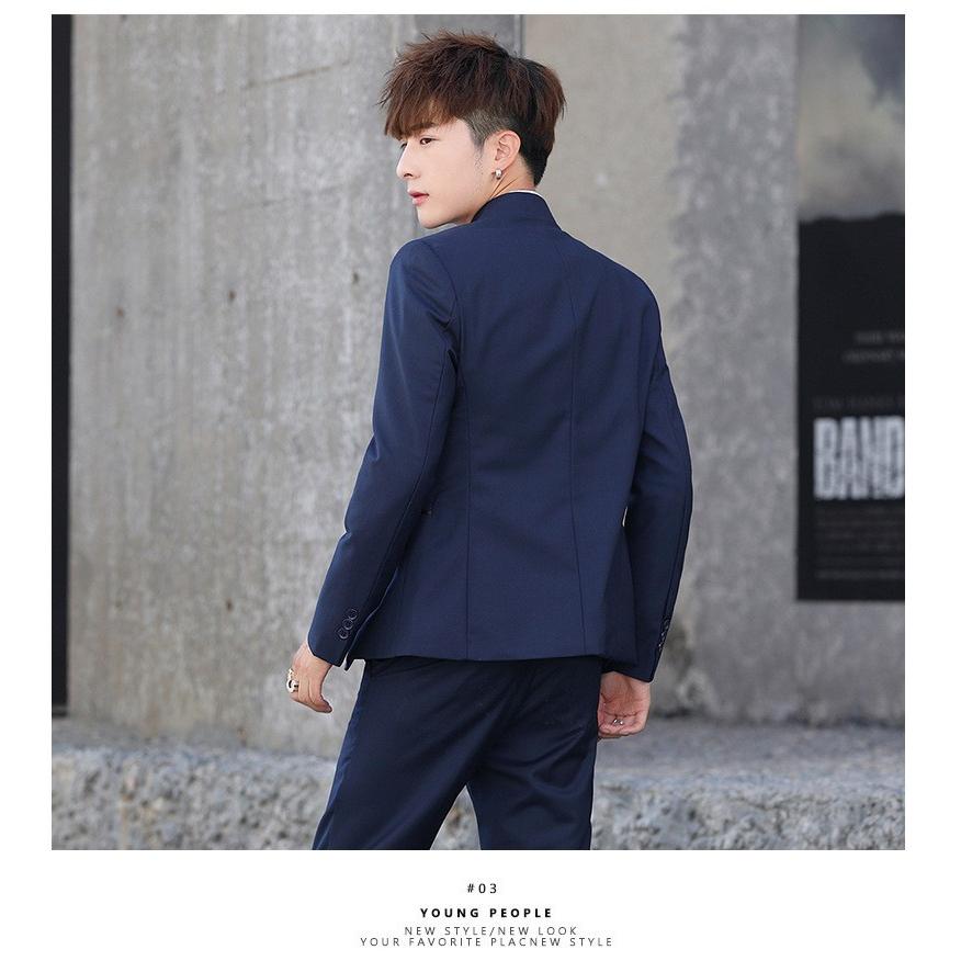 パンツスーツ メンズ スタンドカラー ビジネススーツ スーツ