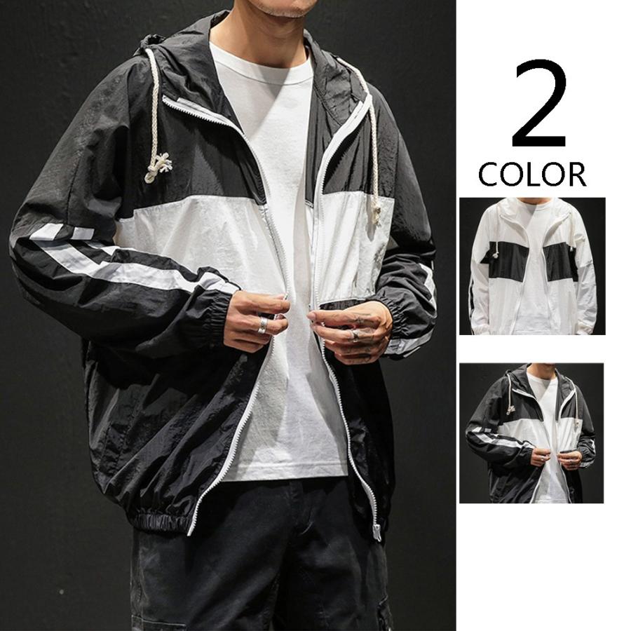 ウィンドブレーカー メンズ 2本ライン 夏アウター 軽量 ジップアップパーカー ジャケット Uvカット 大きいサイズ ブルゾン 防風 軽い Gm5414 Gm5 通販 Yahoo ショッピング