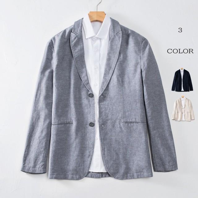 テーラードジャケット メンズ 二つボタン 麻 リネン 綿麻ジャケット 夏ジャケット カジュアル スリム テーラード スーツジャケット 無地 大きい Gm5695b Gm5 通販 Yahoo ショッピング
