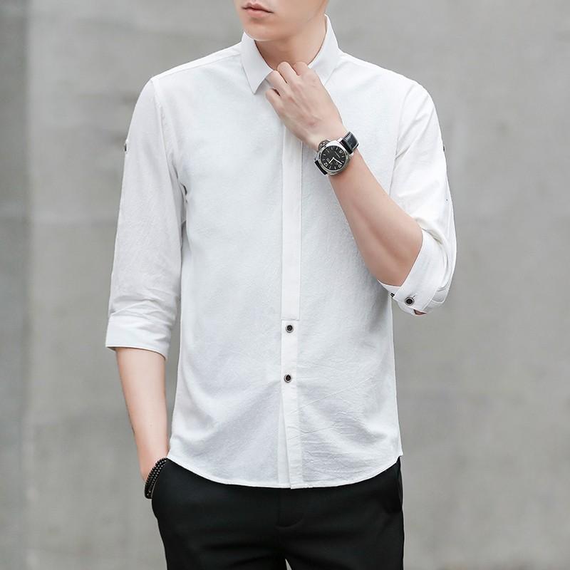 七分丈シャツ メンズ ホワイトシャツ 七分袖シャツ カジュアルシャツ メンズ ボタン シャツ おしゃれ 薄手 涼しい 秋 Gms25 Gm5 通販 Yahoo ショッピング