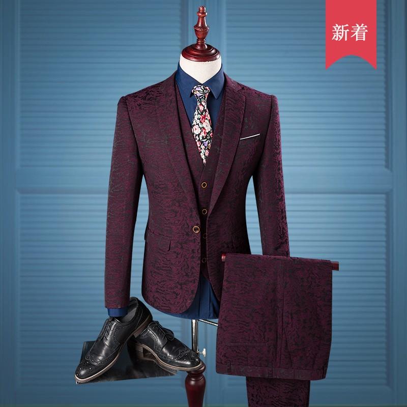 スリーピーススーツ 紳士 ビジネススーツ メンズ オシャレ スーツセット ベスト付き スリムスーツ 総柄 メンズスーツ ワイン 出張 結婚式 お洒落 S34 Gm5 通販 Yahoo ショッピング