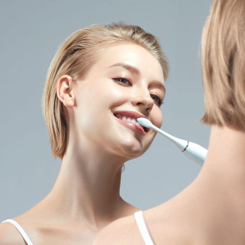 APIYOO アイユー P7 音波電動歯ブラシ ピンク 替えブラシ 付き 5モード