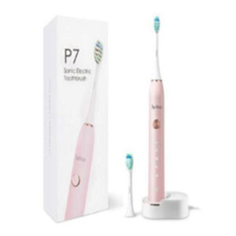 APIYOO アイユー P7 音波電動歯ブラシ ピンク 替えブラシ 付き 5