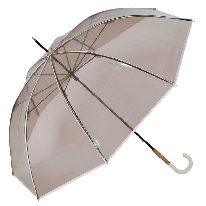 because（ビコーズ） クリアアンブレラ プレーンパイピングブラウン