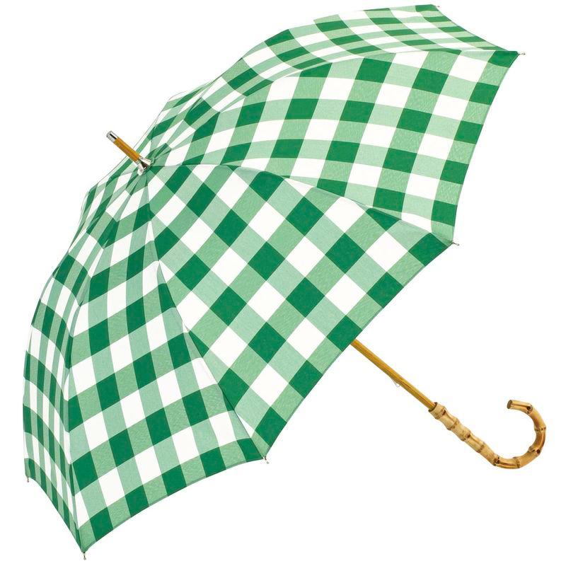 because（ビコーズ） チェック グリーン 緑 傘 レディース 長傘 雨傘