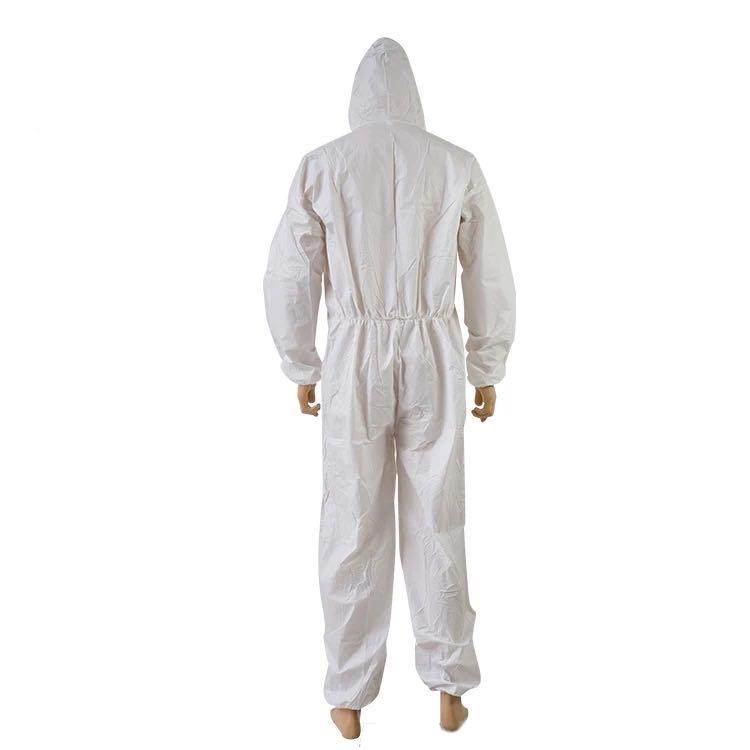 【まとめ買い】　SMS防護服　10着セット　フリーサイズ（2XL）　フード有　フロントジッパー　SMS不織布100％ |  | 01