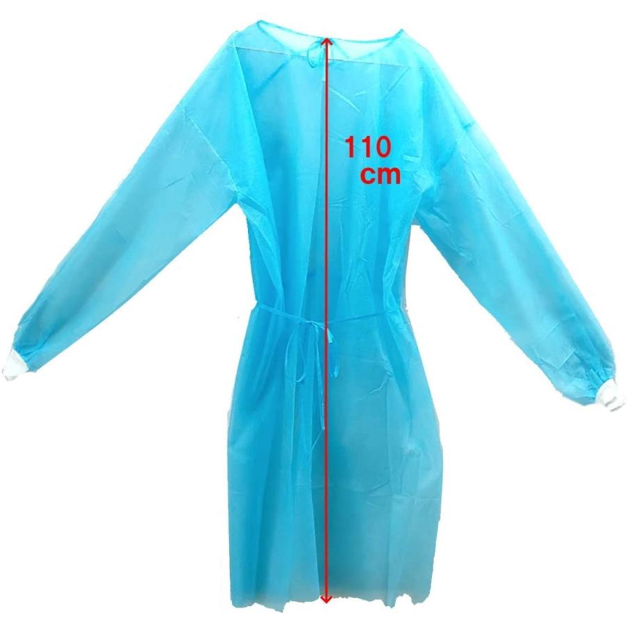 PP アイソレーションガウン 10枚　袖口ニット付き　使い捨て　不織布ガウン　介護用　医療用 |  | 03