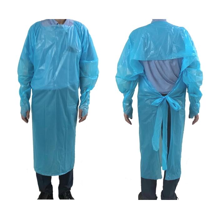 【まとめ買い】CPE アイソレーションガウン 50枚(5枚×10パック)　ビニールガウン プラスチックガウン 使い捨てガウン | 