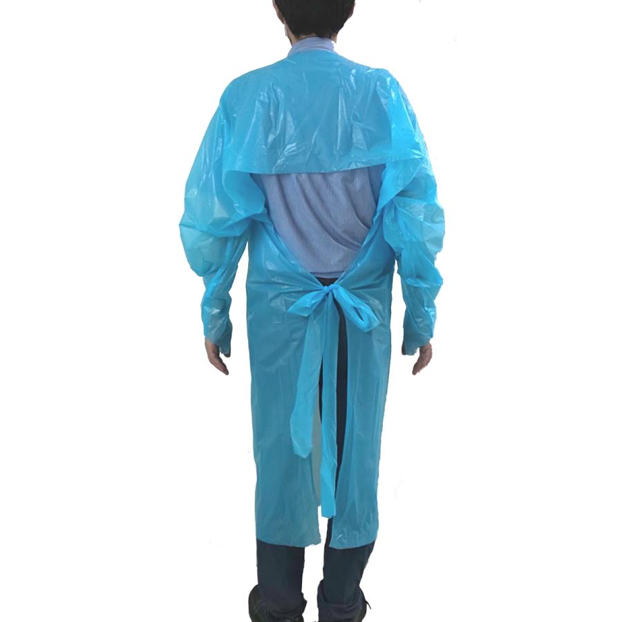 【まとめ買い】CPE アイソレーションガウン 50枚(5枚×10パック)　ビニールガウン プラスチックガウン 使い捨てガウン |  | 02