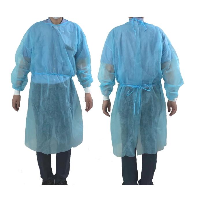 【まとめ買い】PP アイソレーションガウン 100枚　ケース売り　不織布ガウン　袖口ニット付き　使い捨て　介護用　医療用 | 