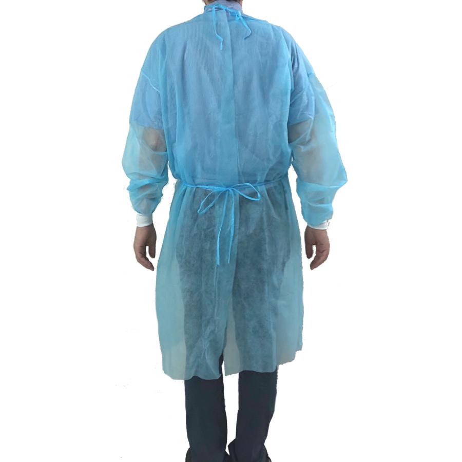 【まとめ買い】PP アイソレーションガウン 100枚　ケース売り　不織布ガウン　袖口ニット付き　使い捨て　介護用　医療用 |  | 02