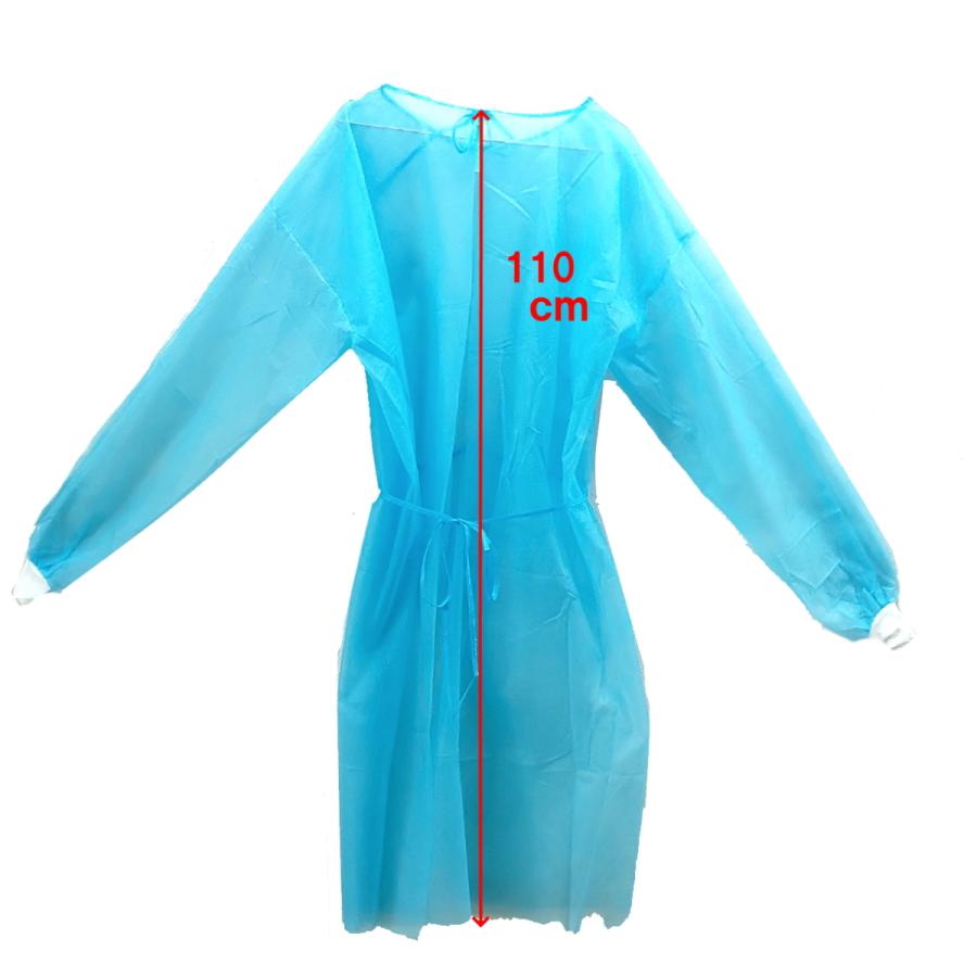 【まとめ買い】PP アイソレーションガウン 100枚　ケース売り　不織布ガウン　袖口ニット付き　使い捨て　介護用　医療用 |  | 05