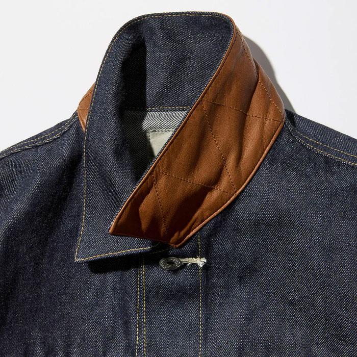 AVIREX アヴィレックス AVIREX HERITAGE DENIM Type-1 JACKET ”LEATHER” ヘリテージ デニムジャケット タイプ1 レザー 牛革 アビレックス 783-6952011 日本製の画像