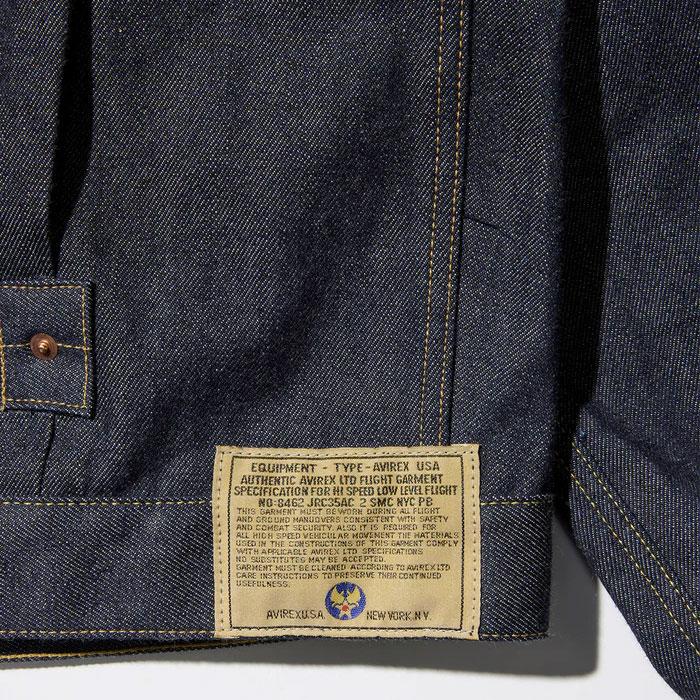 AVIREX アヴィレックス AVIREX HERITAGE DENIM Type-1 JACKET ”LEATHER” ヘリテージ デニムジャケット タイプ1 レザー 牛革 アビレックス 783-6952011 日本製の画像
