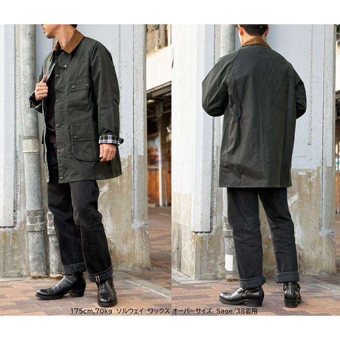 即納 MWX2498 BARBOUR バブアー 【オーバーサイズ】 SOLWAY WAX JACKET OS　ソルウェイ ワックスジャケット オーバーサイズフィット 【 SAGE (SG51) 】の画像