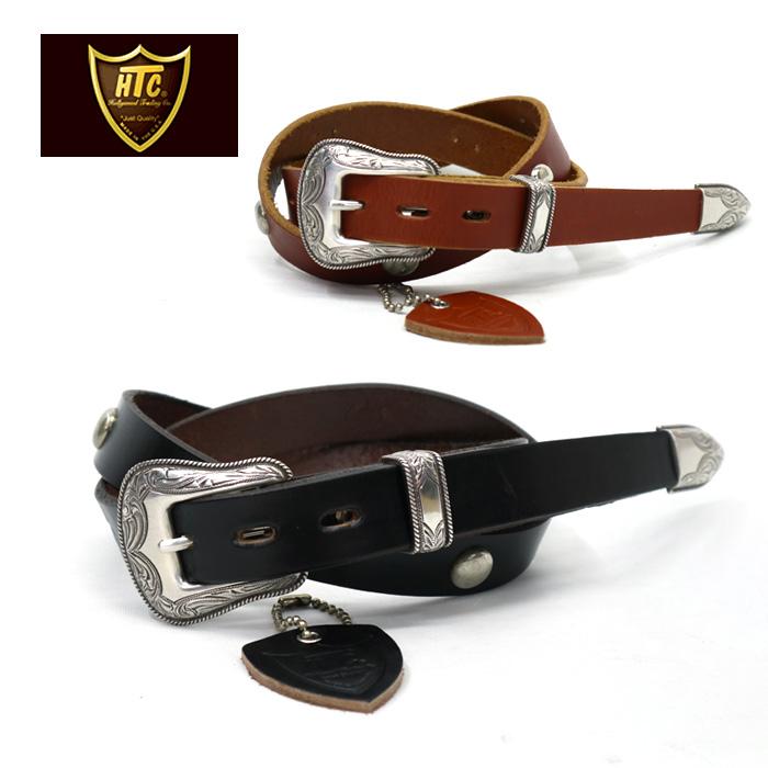 HTC HTC USA 793-4971010 WESTERN ROUND STUDS 60 BELT ブラックレザー