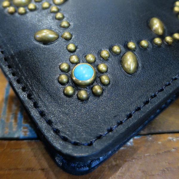 HTC BLACK TYPE-5 SN33 LEATHER WALLET 【BLACK/BRASS】 【BLACK