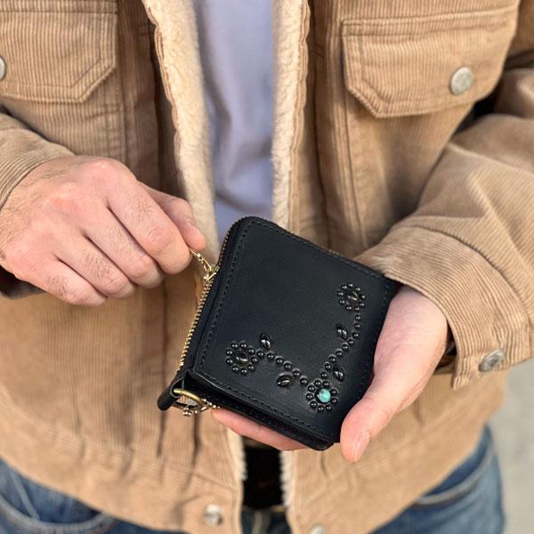 HTC BLACK TYPE-5 SN33 LEATHER WALLET 【BLACK/BRASS】 【BLACK HTC BLACK TYPE-5 SN33 LEATHER WALLET 【BLACK/BRASS】 【BLACK