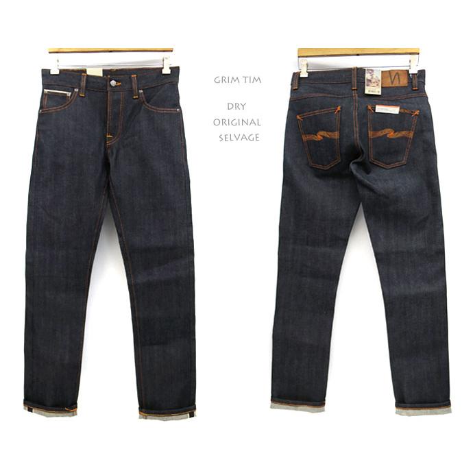 NUDIE JEANS ヌーディージーンズ GRIM TIM グリムティム  DRY ORIGINAL SELVAGE N322ドライオリジナルセルヴィッジ ユニセックス イタリア製 レングス32｜gmmstore｜02