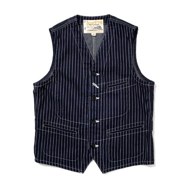 【美品】SUGAR CANE ウォバッシュベスト　38 SUGAR CANE 2025FW シュガーケーン SC12654 / 9oz. WABASH STRIPE WORK