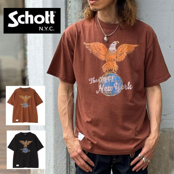 2024SS Schot ショット TSHIRT EAGLE GLOBE Tシャツ イーグル グローブ [ 7824134016 ] 半袖