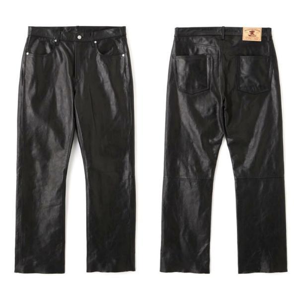 Schott ショット 782-5915002 LOT.025 LEATHER PANTS レザーパンツ カウレザー 牛革 ブラック バイカー レザーパンツ メンズ 正規販売店の画像