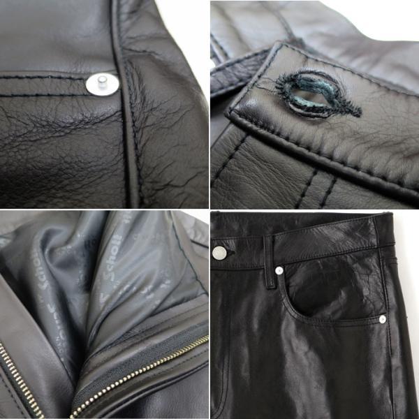 Schott ショット 782-5915002 LOT.025 LEATHER PANTS レザーパンツ カウレザー 牛革 ブラック バイカー レザーパンツ メンズ 正規販売店の画像