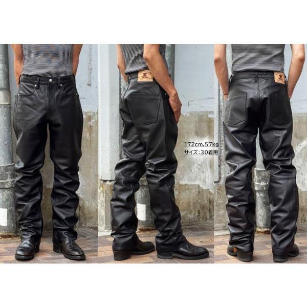 Schott ショット 782-5915002 LOT.025 LEATHER PANTS レザーパンツ カウレザー 牛革 ブラック バイカー レザーパンツ メンズ 正規販売店の画像