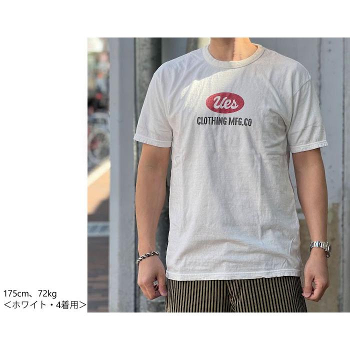 UES（ウエス）UES ロゴ Tシャツ  [ 652301 ] UES プリントTシャツ 【ブラック , ホワイト】 ウェス 半袖Tシャツ アメカジ 日本製 綿100％ ウエスクロージング｜gmmstore｜08