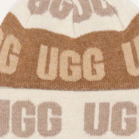 UGG ピーニー UGG ニットキャップ W GRAPHIC LOGO BEANIE ニット帽 ビーニー