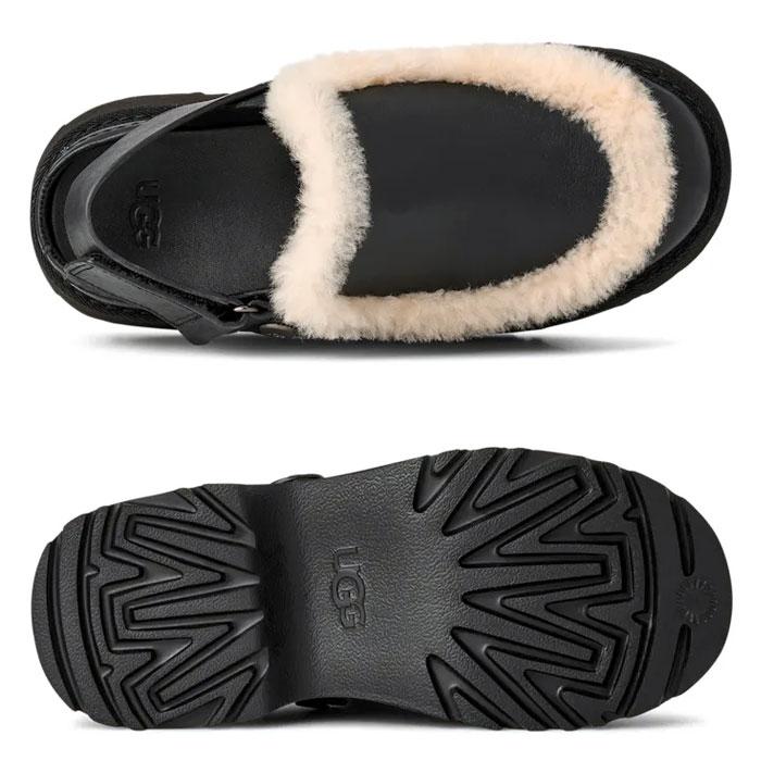 【美品】UGG アグ ブラック レザー ショート ムートン ブーツ 24 UGG WOMENS CLASSIC SHORT II BLACK アグ ムートンブーツ クラシック